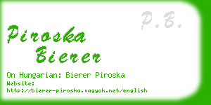 piroska bierer business card